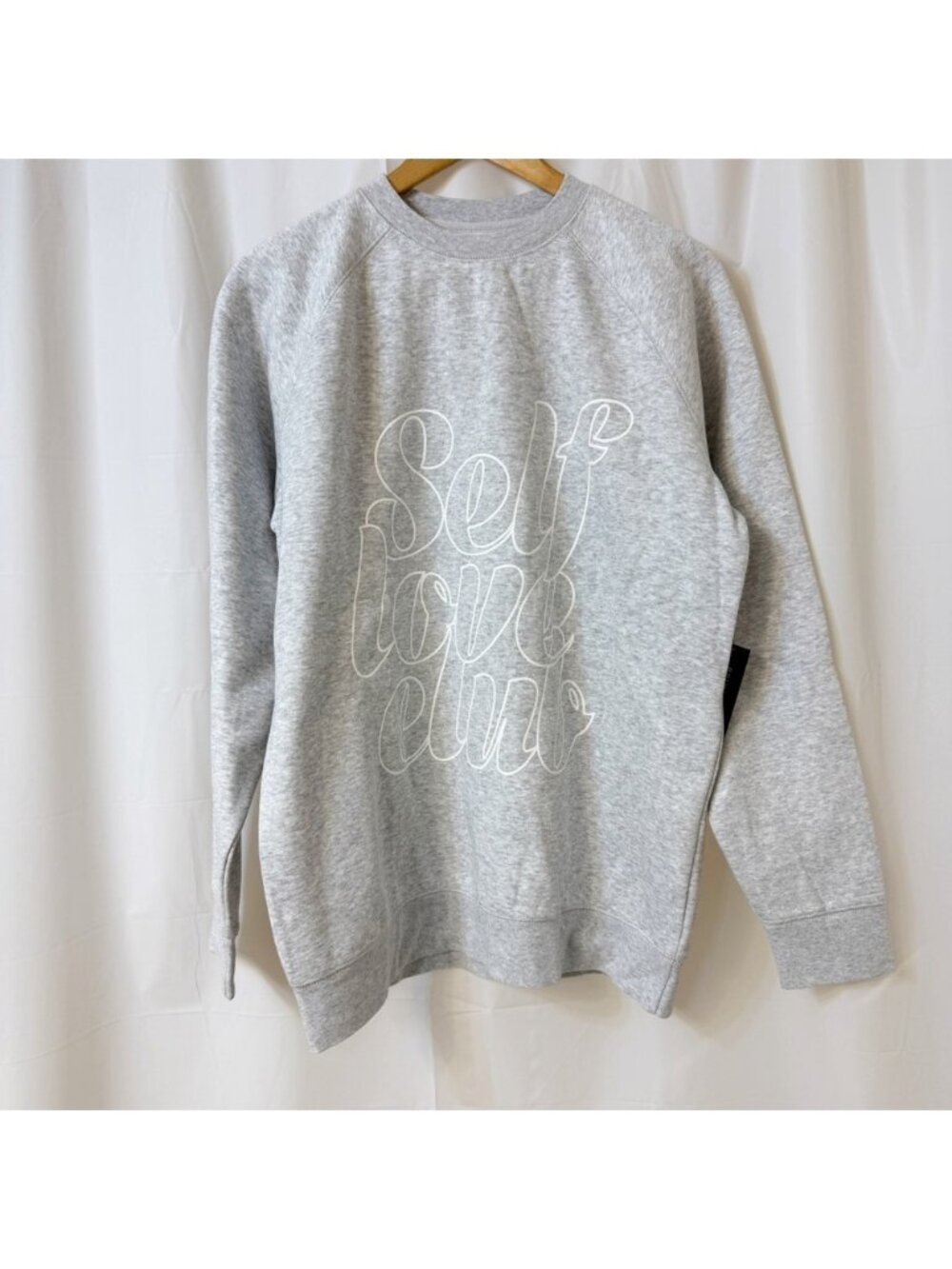 Brunette The Label SELF LOVE CLUB Pebble Grey Big Sister Crew Sweatshirt XS/S